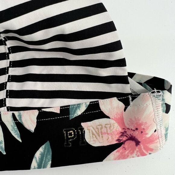 Victoria’s Secret PINK Bonded Bralette Floral Striped Cross Back Bra Size Small - Picture 2 of 7